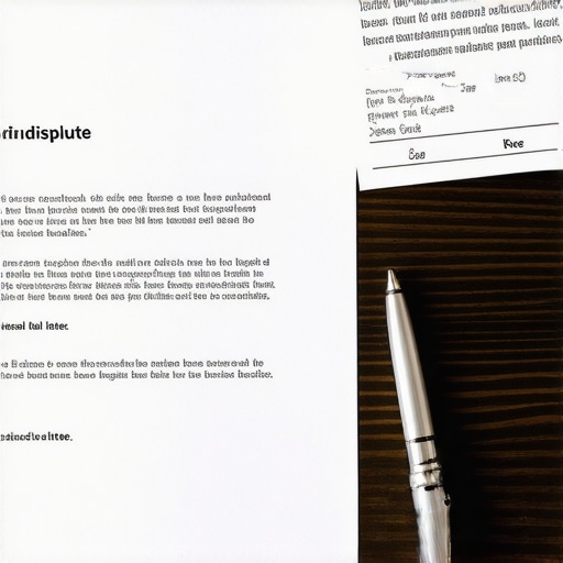 A physical dispute letter and registered mail receipt on a wooden desk