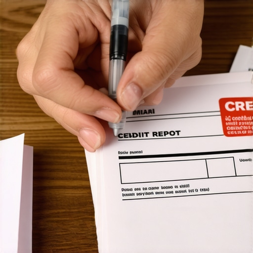 A person auditing their credit report with certified mail receipts.