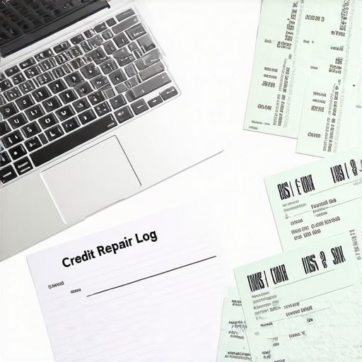 Professional credit repair tools including a physical log book and certified mail receipts.
