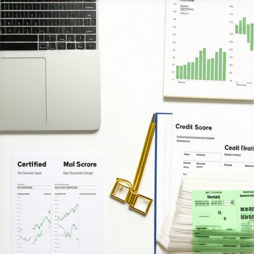 Essential Tools for Long-Term Credit Maintenance A desk with credit tracking tools and certified mail receipts for credit repair.
