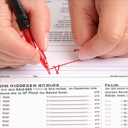 Exposing hidden debt management fees Person highlighting fees on a credit counseling agreement