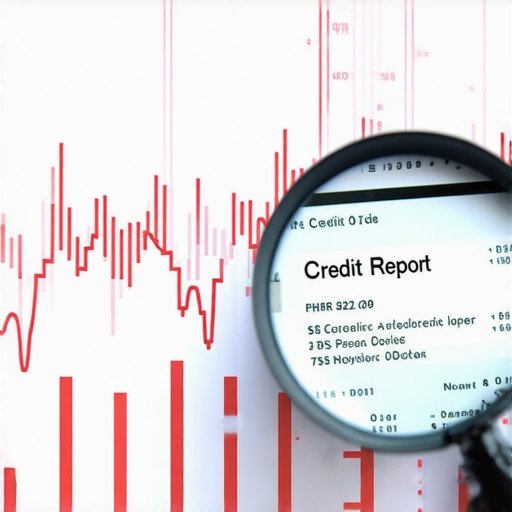 Close-up of a magnifying glass highlighting errors on a digital credit report to illustrate advanced dispute tactics.
