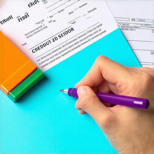 A person hand-writing a credit dispute letter on colored paper to trigger a manual review.