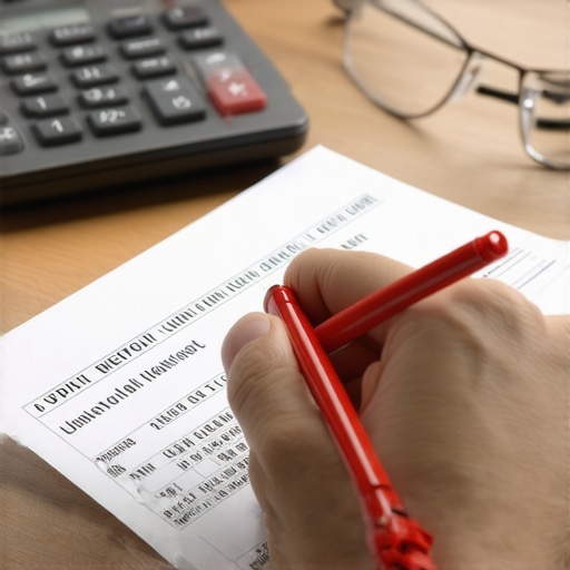 A red pen circling a specific date on a paper credit report to illustrate credit reporting nuances.