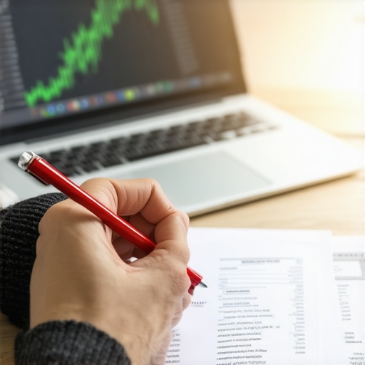 Hands marking errors on a credit report to improve financial standing.