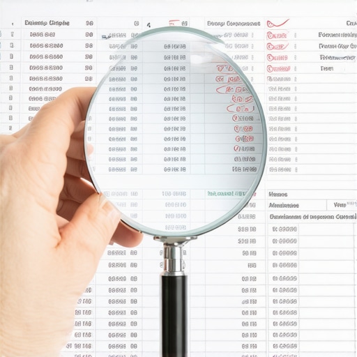 Identifying Data Discrepancies on a Credit Report A magnifying glass highlighting errors on a complex credit document for dispute purposes.