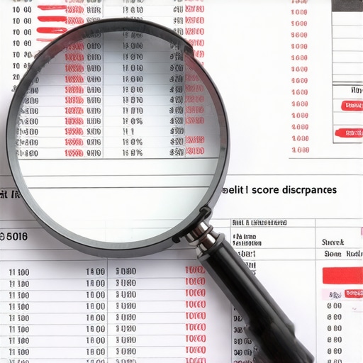 Close-up of a person analyzing a credit report for errors and discrepancies.