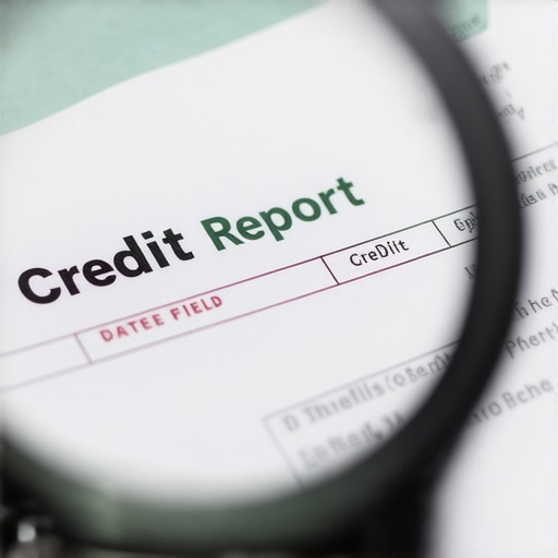 Magnifying glass over a credit report date field to find the date of first delinquency
