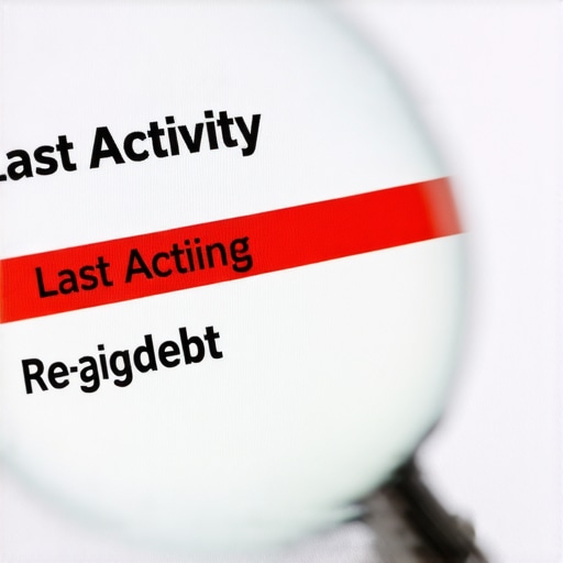 A magnifying glass inspecting a credit report date