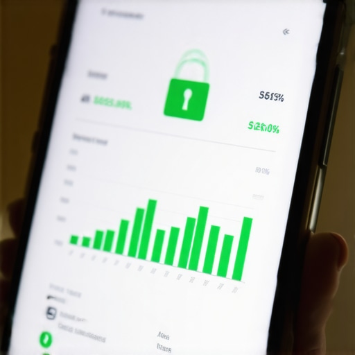 Financial dashboard showing credit growth and security locks
