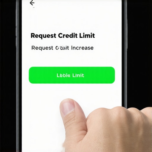 Close up of person requesting a credit limit increase on a mobile app
