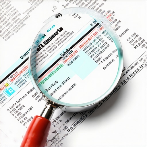 Close up of a magnifying glass over a detailed credit report showing the importance of data verification.