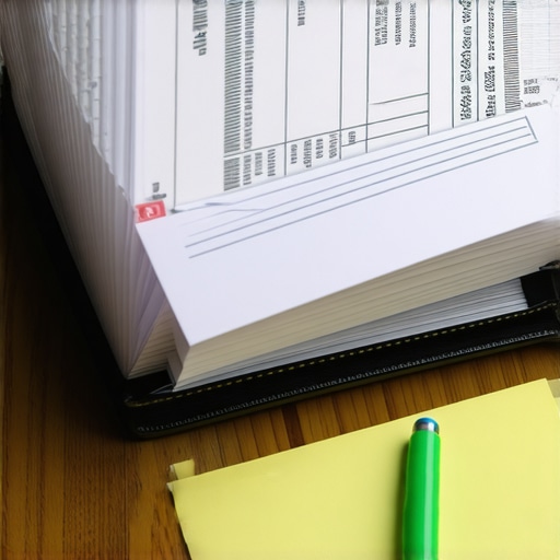 A red folder and certified mail receipts used for documenting credit disputes.