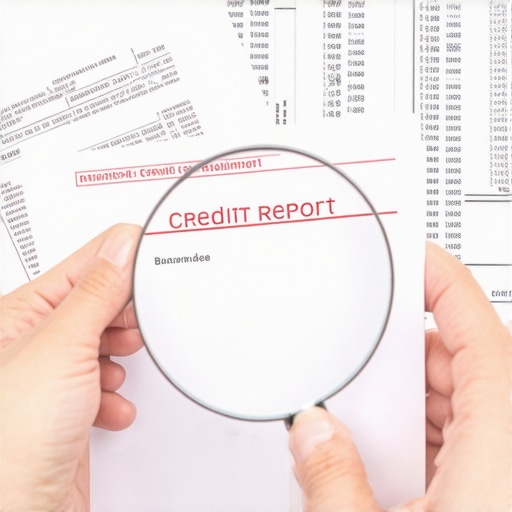 A person highlighting evidence on a credit report and bank statements to remove a late payment mark.