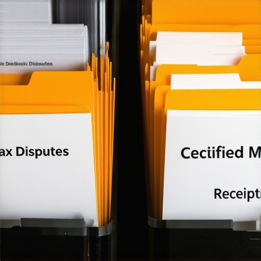 A home filing system for tracking credit disputes and certified mail receipts.