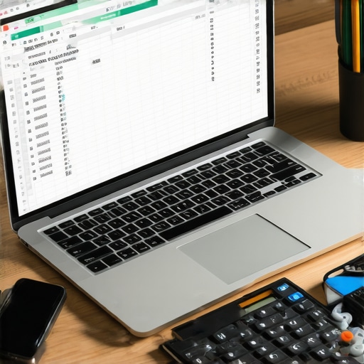 A desk with credit repair documentation and a spreadsheet showing credit score tracking.