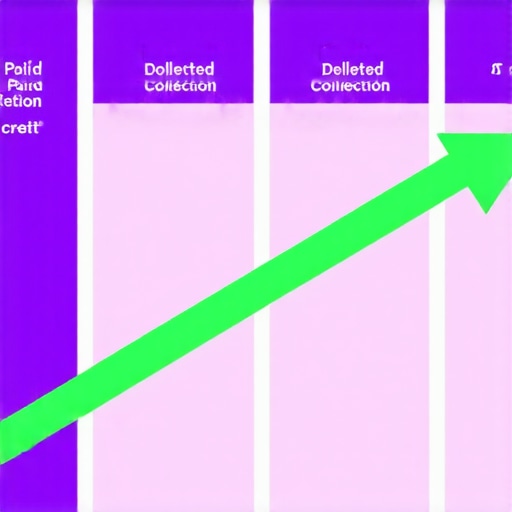 Paid vs Deleted Credit Collection Impact Infographic showing how deleting a collection improves credit scores more than just paying it.