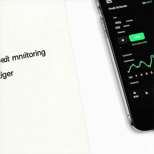 A physical notebook ledger and smartphone showing credit monitoring data for maintaining credit health