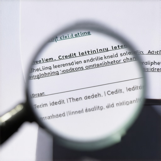 Precision Credit Report Auditing A magnifying glass focusing on specific errors in a stack of credit reports.