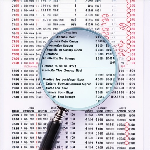 Magnifying glass highlighting errors on a credit report document