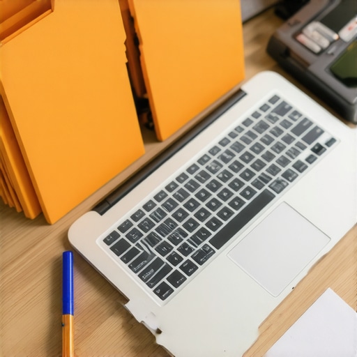 An organized desk with credit tracking tools and a blue ink pen for signing dispute letters.
