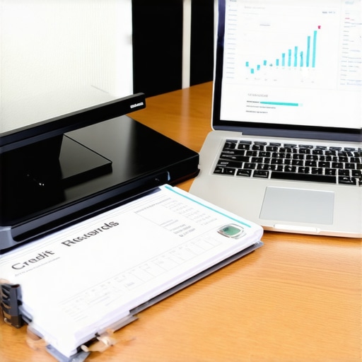 A flatbed scanner and organized binder used for managing credit dispute documentation.