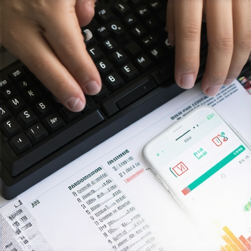 Professional Credit Maintenance Workflow Tracking credit score data manually with a spreadsheet and digital tools.