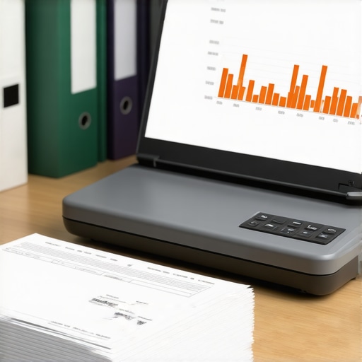 A high-speed scanner and organized files representing a systematic approach to credit repair maintenance.