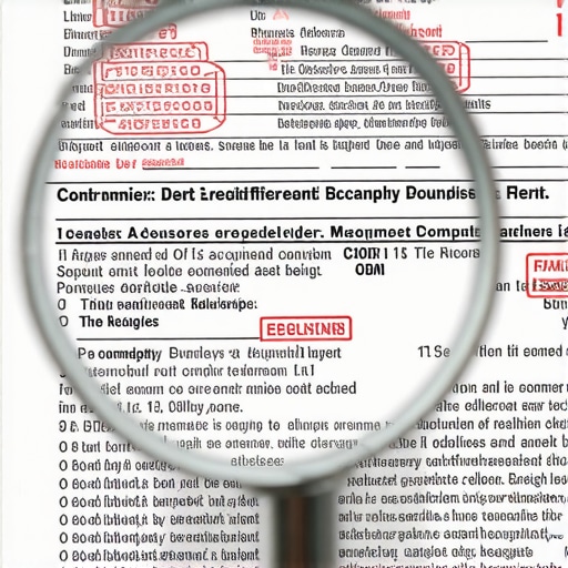 Close-up of a magnifying glass highlighting specific errors on a credit report.