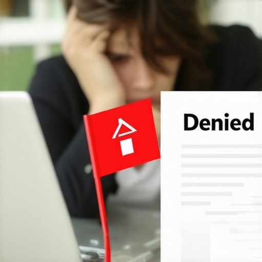 A person reacting to a mortgage loan denial because of unresolved active credit disputes on their report.