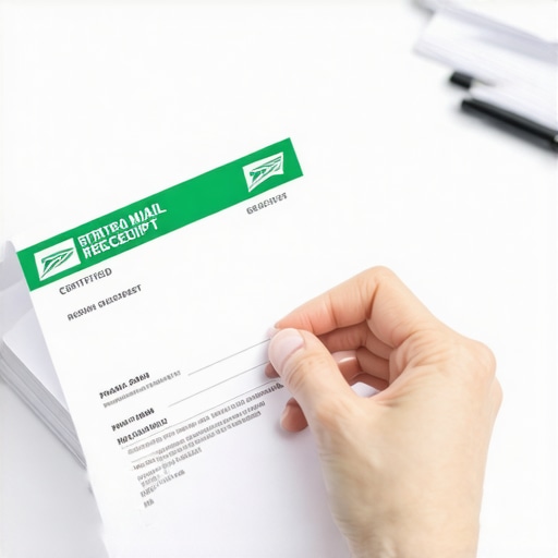 Close-up of a certified mail receipt for debt dispute letters