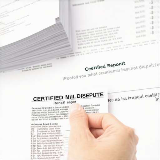 The Power of Manual Credit Disputes A certified mail receipt held over a credit report and dispute letters.