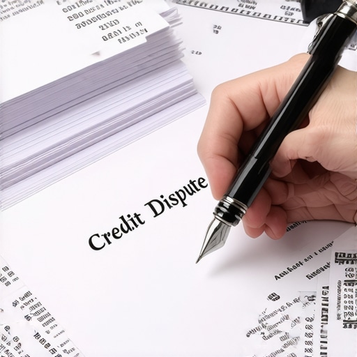 A person signing a credit dispute letter to be sent via certified mail for better results.