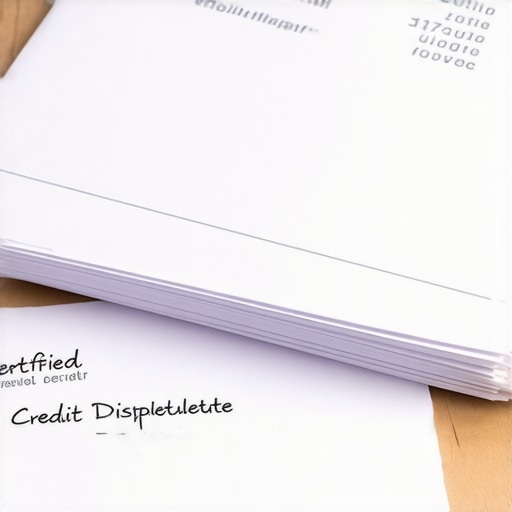 Certified mail receipts and a handwritten dispute letter on a desk.
