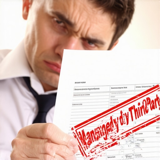 A credit report showing a third-party managed notation that can lower credit scores.