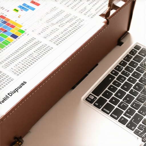 Organized credit dispute physical files and digital tracking spreadsheet
