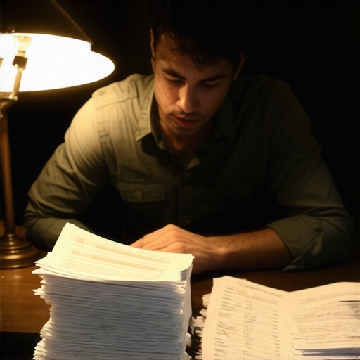 A person analyzing debt collection letters and credit reports