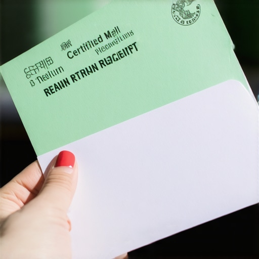 The power of certified mail in credit repair A hand holding a certified mail receipt for a debt dispute letter
